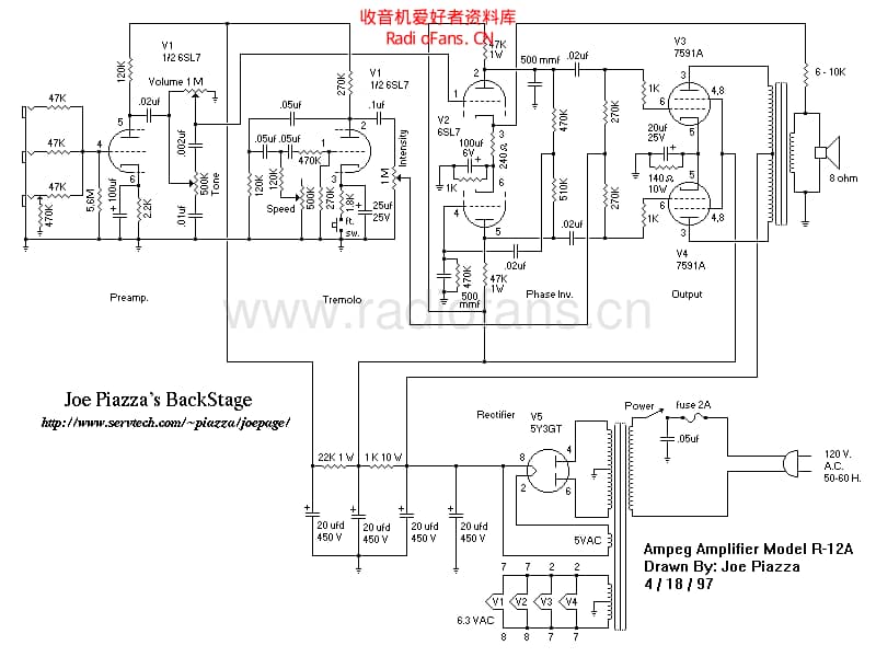 Ampeg_reverb_rocket_12a 电路图 维修原理图.pdf_第1页