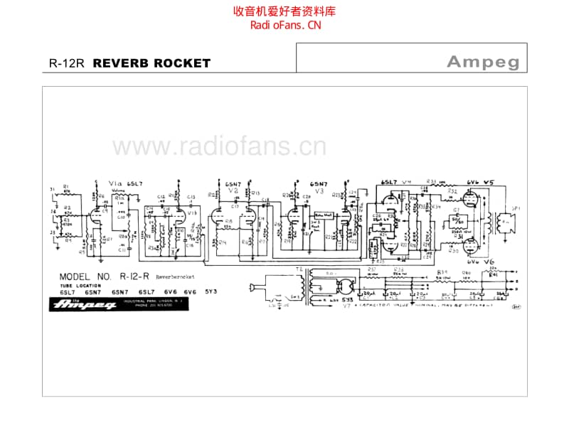 Ampeg_r12r_reverb_rocket 电路图 维修原理图.pdf_第1页