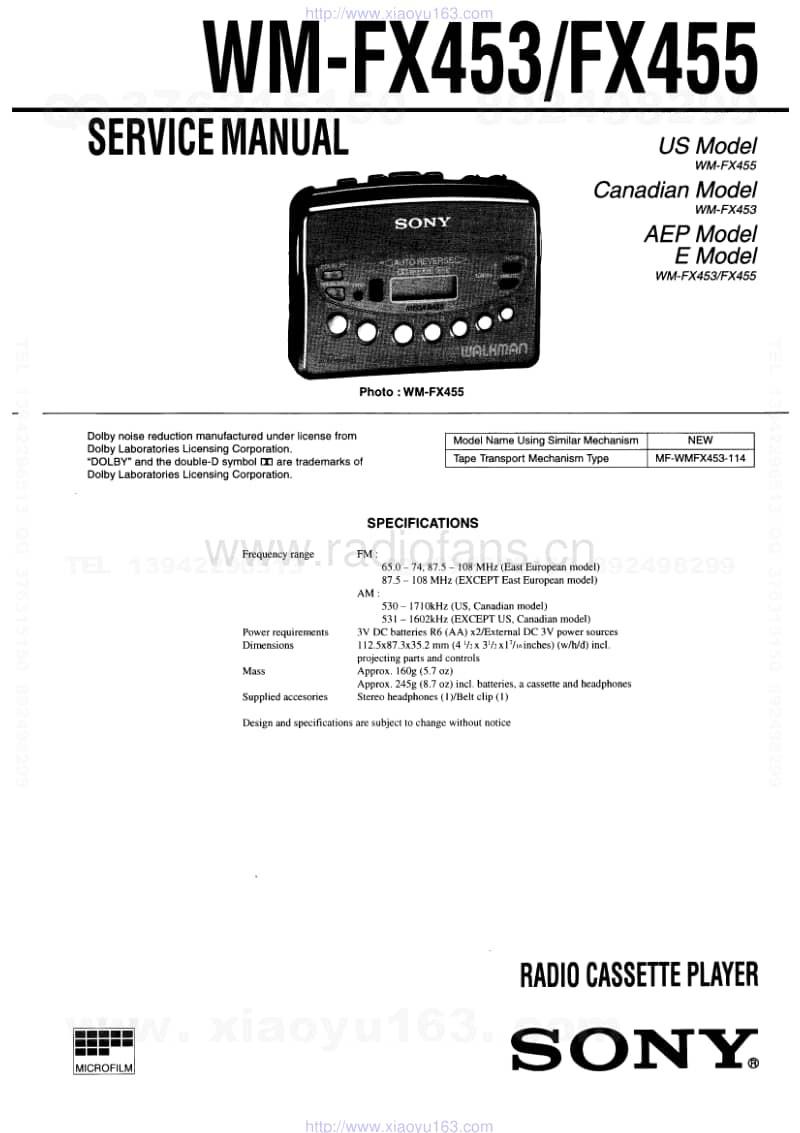 索尼SONY WM-FX453电路图.pdf_第1页