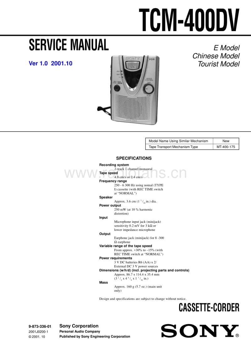 sony_tcm-400dv.pdf_第1页