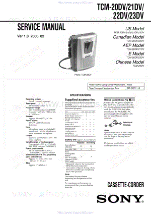 索尼SONY TCM-20DV电路图.pdf