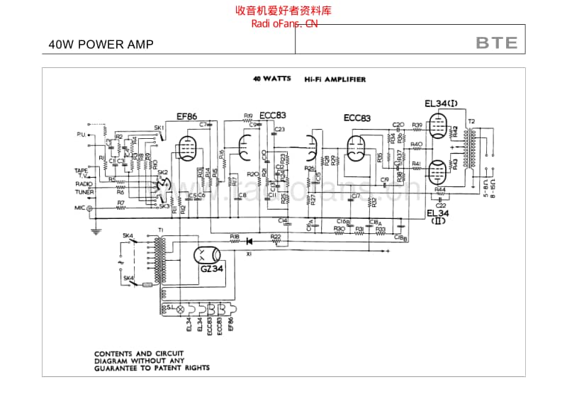 Bte_40w_power_amp 电路图 维修原理图.pdf_第1页