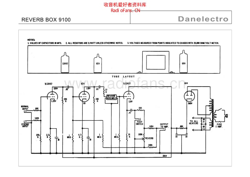 Danelectro_reverb_box_9100 电路图 维修原理图.pdf_第1页