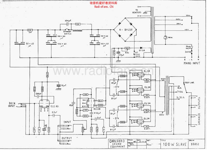 Carlsbro_100wslave 电路图 维修原理图.pdf_第1页