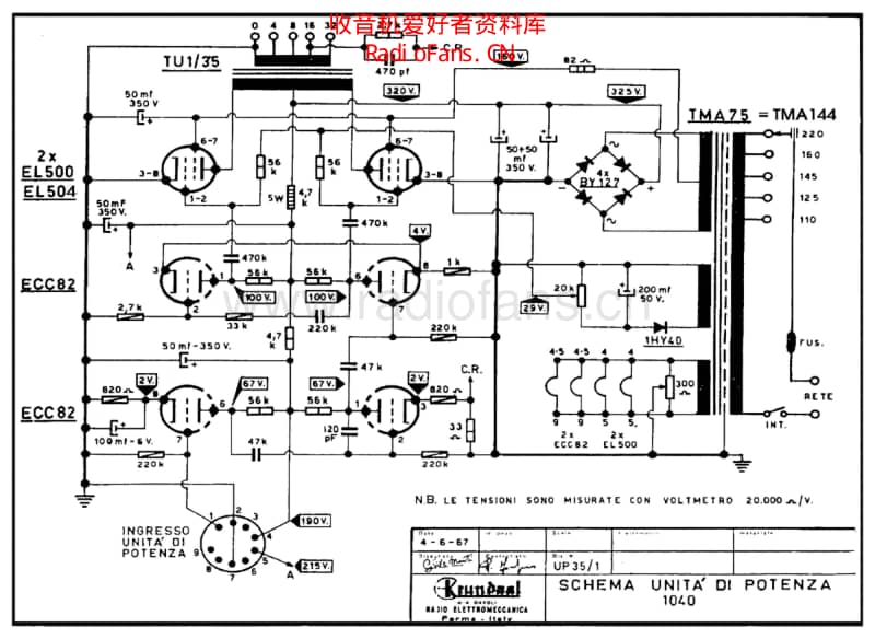 Davoli_1040_up35_el500_or_el504_power_unit 电路图 维修原理图.pdf_第1页