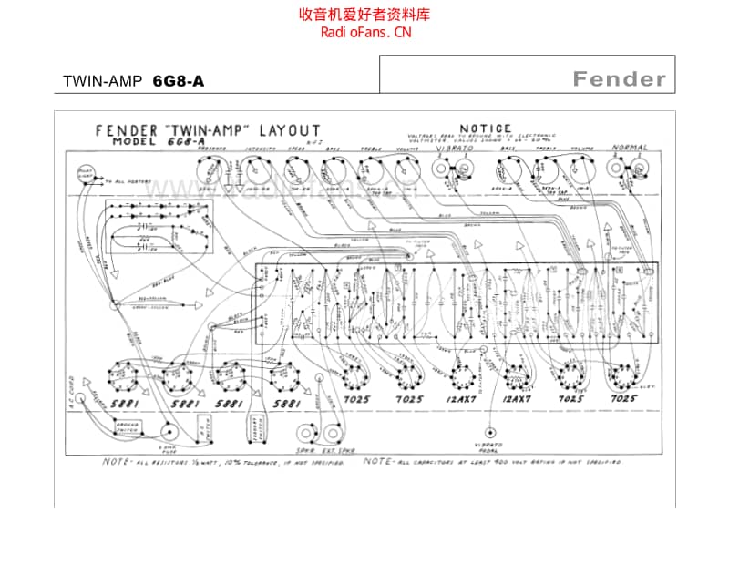 Fender_twin_6g8a 电路图 维修原理图.pdf_第1页