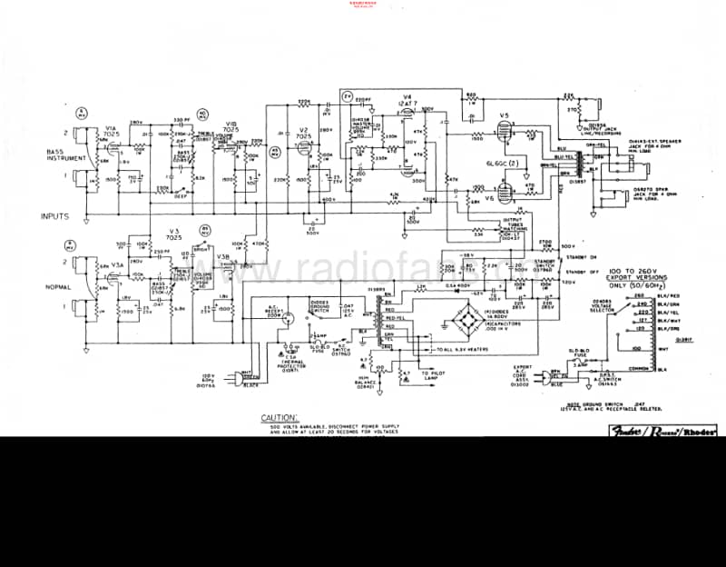 Fender_bassman70 电路图 维修原理图.pdf_第1页