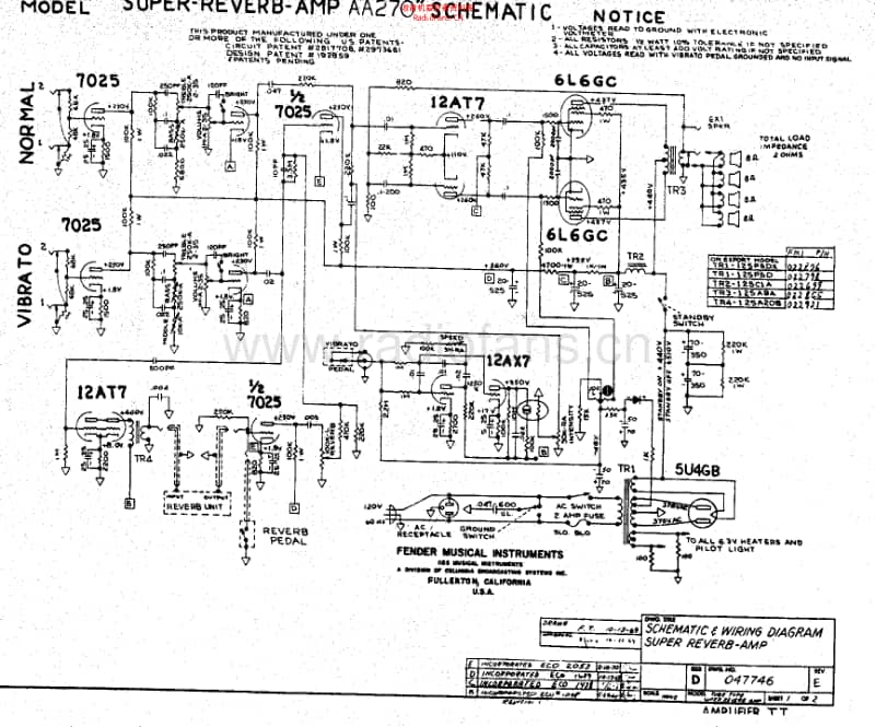 Fender_super_reverb_aa270_schem 电路图 维修原理图.pdf_第1页