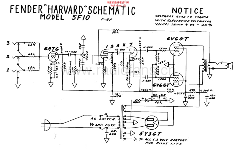 Fender_harvard_5f10_schem_2_ 电路图 维修原理图.pdf_第1页