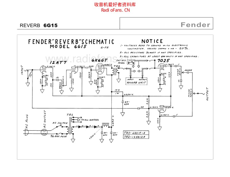 Fender_reverb_6g15 电路图 维修原理图.pdf_第2页