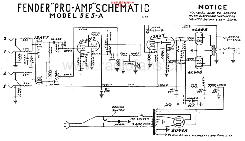 Fender_pro_5e5a_schem 电路图 维修原理图.pdf_第1页