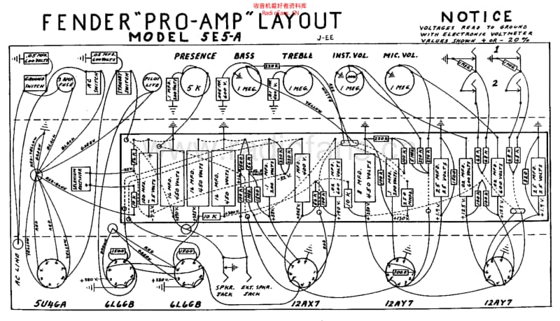 Fender_pro_5e5a_schem 电路图 维修原理图.pdf_第2页