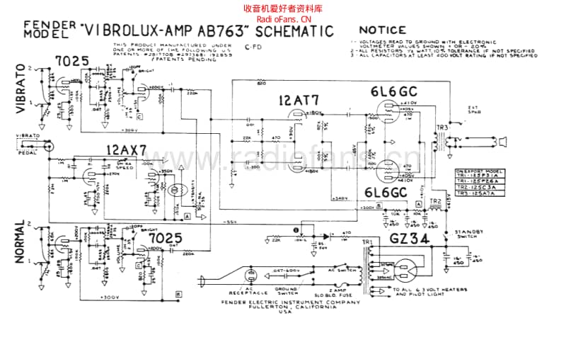 Fender_vibrolux_ab763_schem 电路图 维修原理图.pdf_第1页