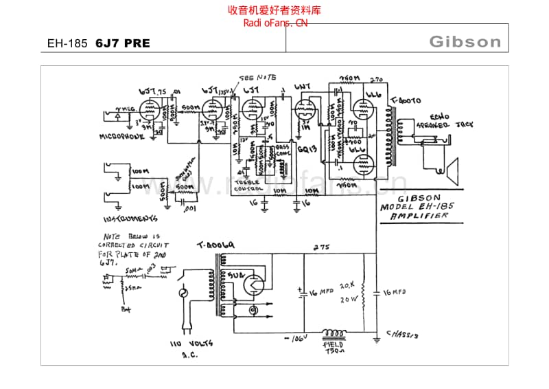 Gibson_eh_185_6j7_pre 电路图 维修原理图.pdf_第1页