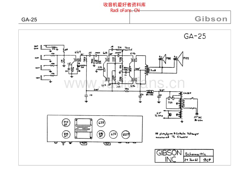 Gibson_ga_25 电路图 维修原理图.pdf_第1页