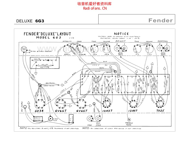 Fender_deluxe_6g3 电路图 维修原理图.pdf_第1页