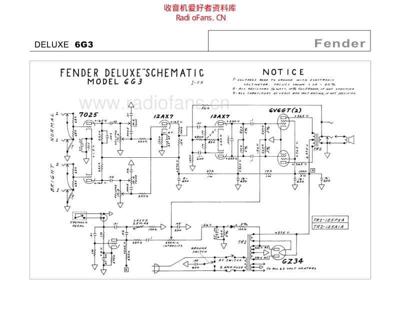 Fender_deluxe_6g3 电路图 维修原理图.pdf_第2页