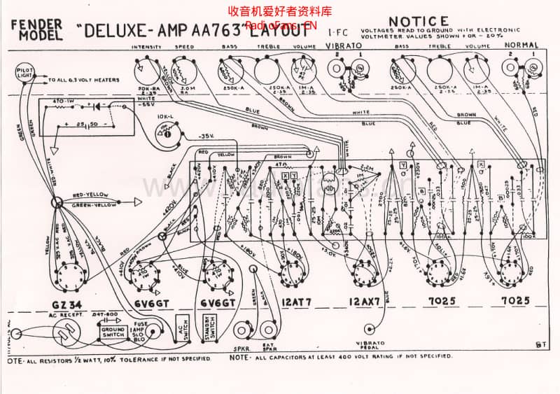 Fender_deluxe_aa763_layout 电路图 维修原理图.pdf_第1页