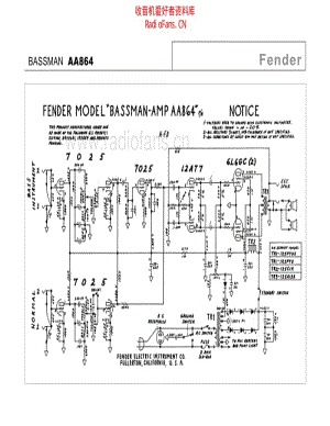 Fender_bassman_aa864 电路图 维修原理图.pdf