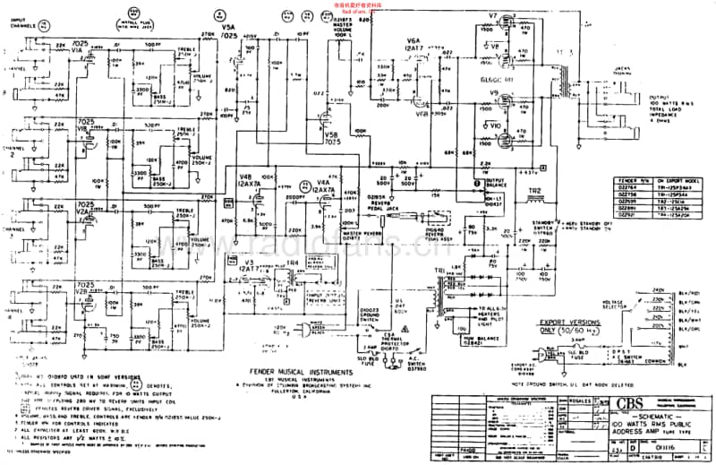 Fender_pa100 电路图 维修原理图.pdf_第2页