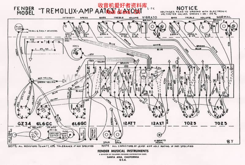 Fender_tremolux_aa763_layout 电路图 维修原理图.pdf_第1页