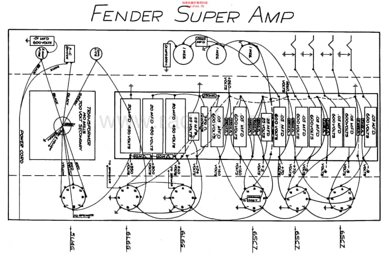 Fender_super_5b4_layout 电路图 维修原理图.pdf_第1页