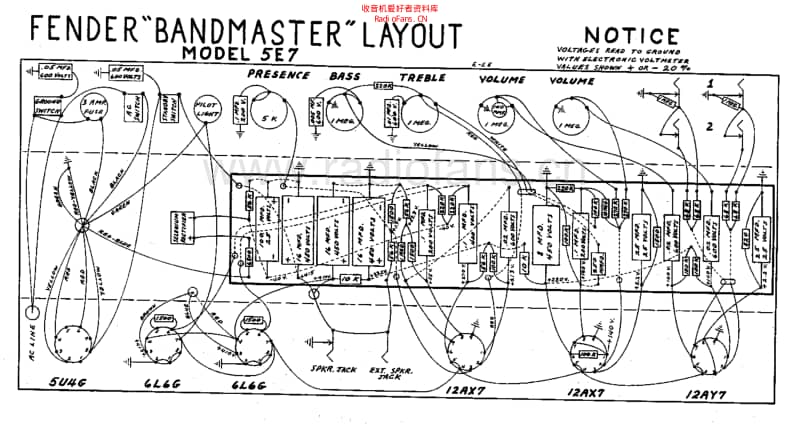 Fender_bandmaster_5e7_schem 电路图 维修原理图.pdf_第2页