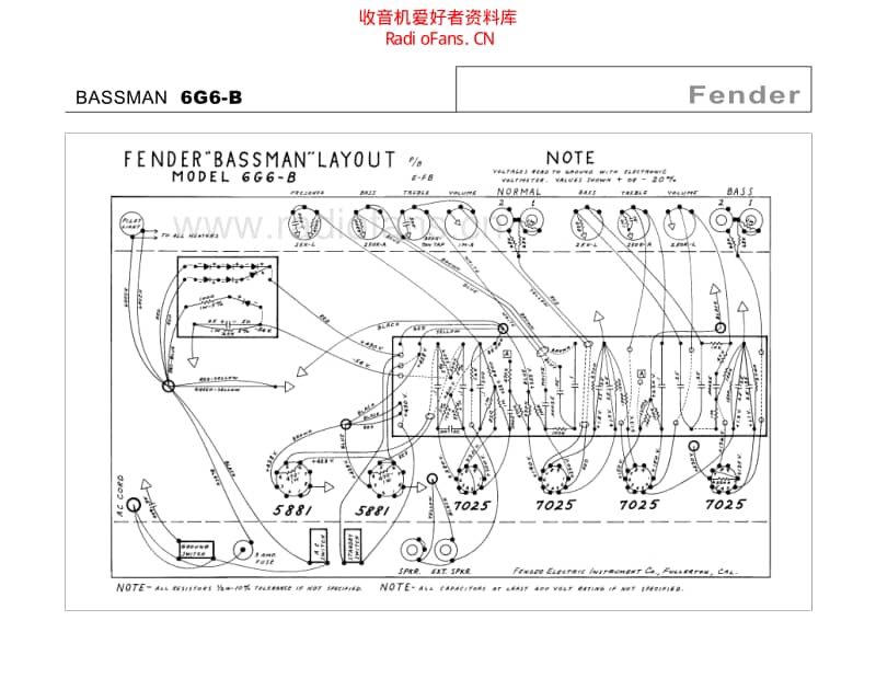 Fender_bassman_6g6b 电路图 维修原理图.pdf_第1页