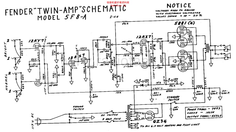 Fender_twin_5f8a_schem 电路图 维修原理图.pdf_第1页