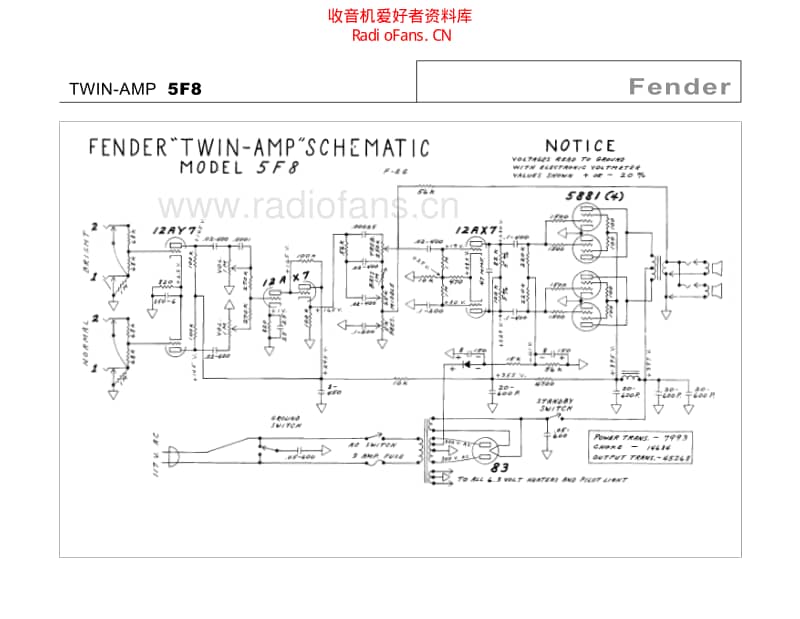 Fender_twin_5f8 电路图 维修原理图.pdf_第2页