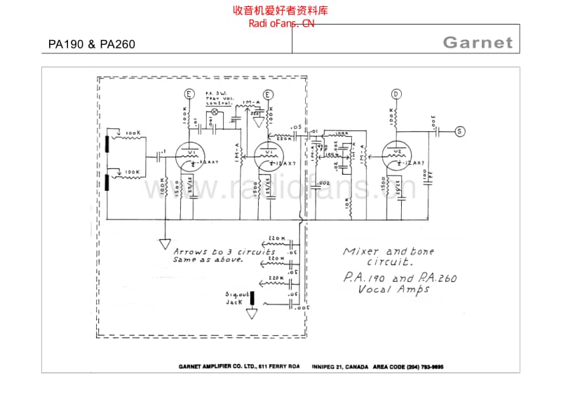 Garnet_pa190_provocal_mixer 电路图 维修原理图.pdf_第1页