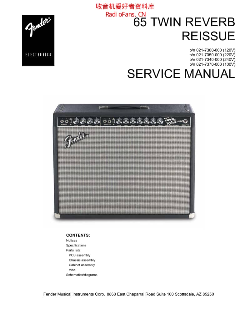 Fender_65_twin_reverb_sm 电路图 维修原理图.pdf_第1页