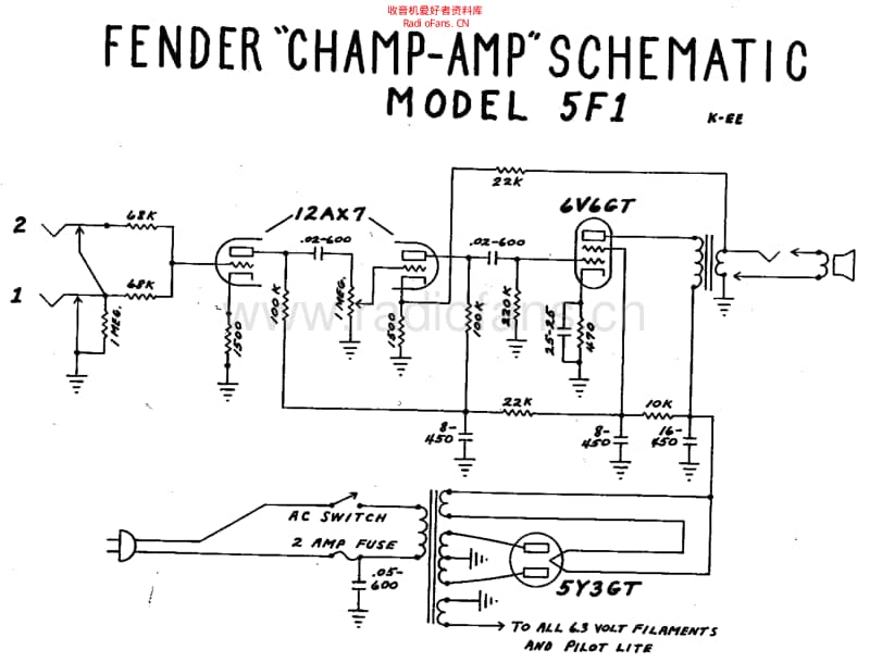 Fender_champ_5f1_schem 电路图 维修原理图.pdf_第1页