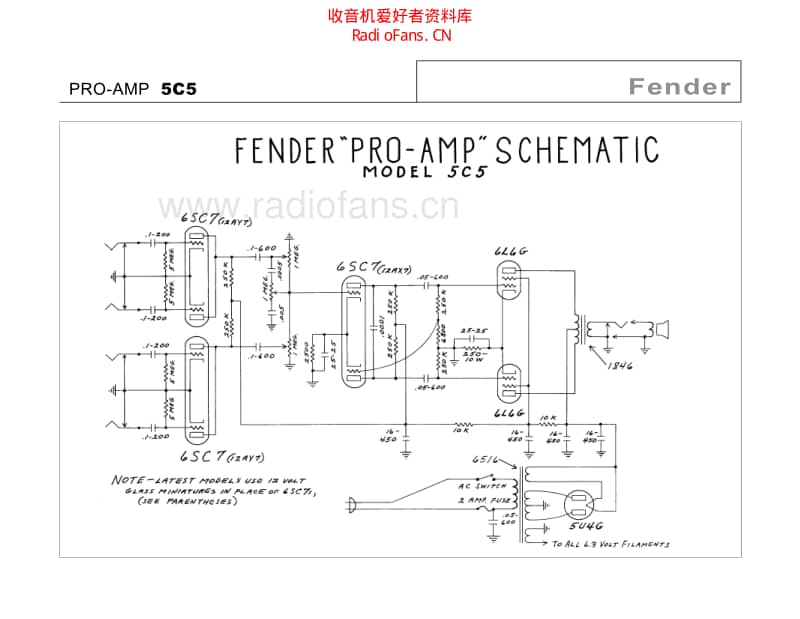 Fender_pro_5c5 电路图 维修原理图.pdf_第2页