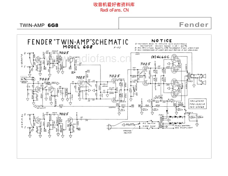 Fender_twin_6g8 电路图 维修原理图.pdf_第2页