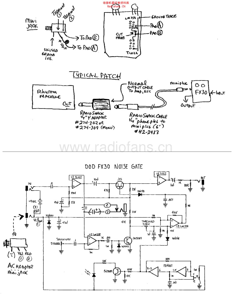 Dodfx30_noise_gate 电路图 维修原理图.pdf_第1页