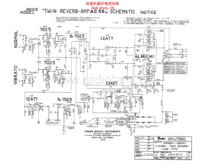 Fender_twinreverb_ac568_schem 电路图 维修原理图.pdf_第1页