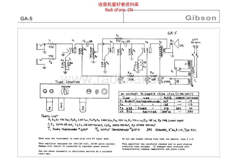 Gibson_ga_5 电路图 维修原理图.pdf_第1页