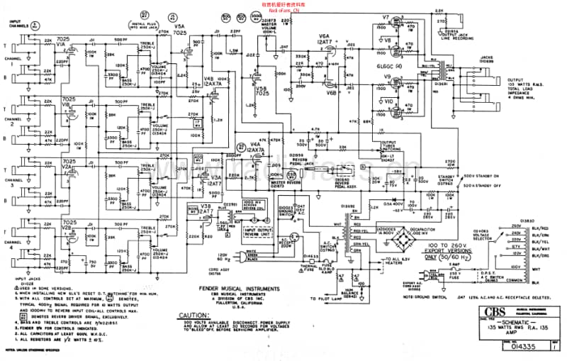 Fender_cbs_pa135 电路图 维修原理图.pdf_第1页