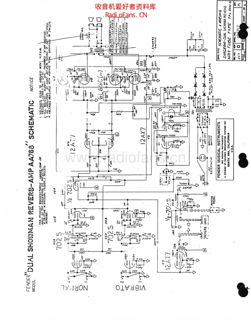 Fender_showman_reverb_aa768_schem 电路图 维修原理图.pdf_第1页