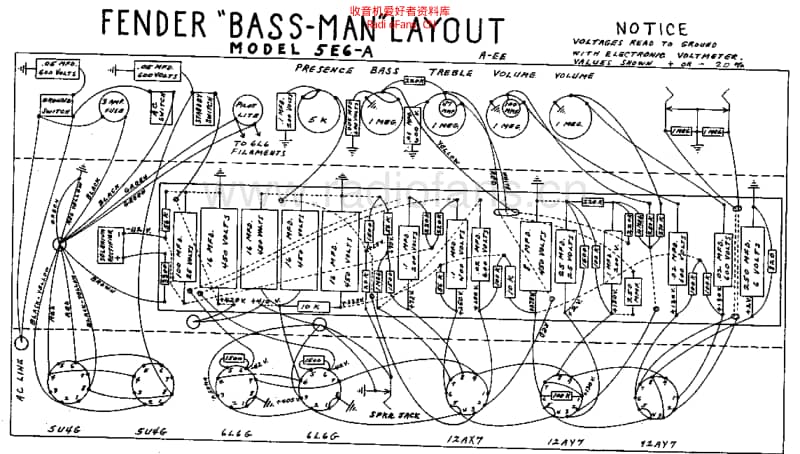 Fender_bassman_5e6a_schem 电路图 维修原理图.pdf_第2页