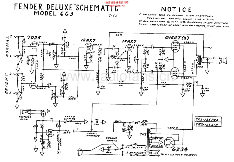 Fender_deluxe_6g3_schem 电路图 维修原理图.pdf_第1页