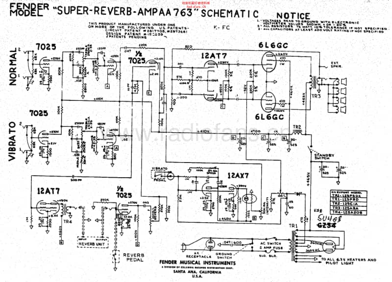 Fender_super_reverb_aa763_schem 电路图 维修原理图.pdf_第1页