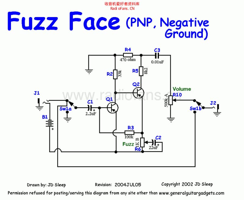 Ggg_dallas_fuzzface_pnp 电路图 维修原理图.pdf_第1页