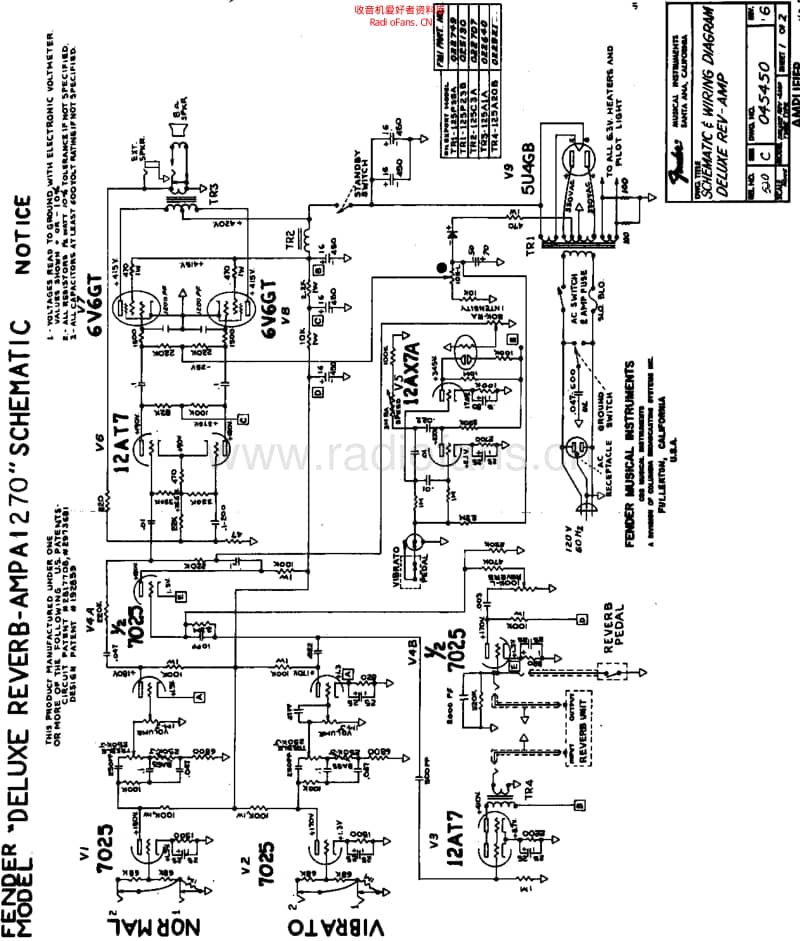 Fender_deluxereverb_a1270_schem 电路图 维修原理图.pdf_第1页