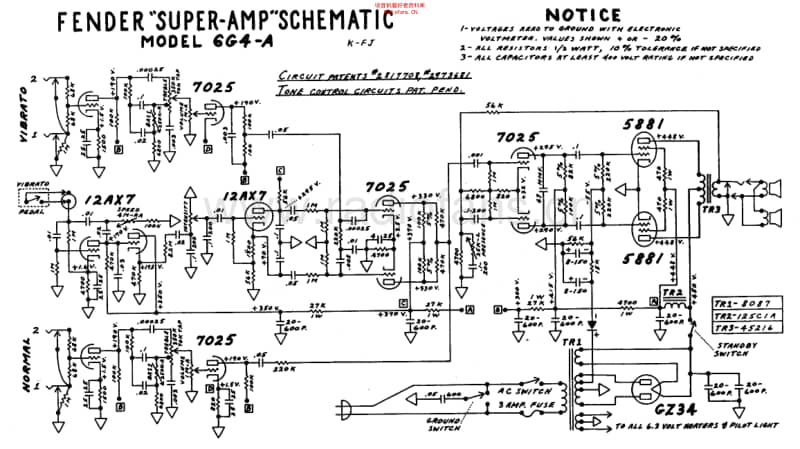 Fender_super_6g4a_schem 电路图 维修原理图.pdf_第1页