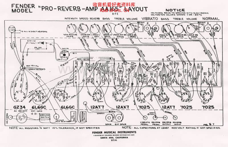 Fender_pro_reverb_aa165_layout 电路图 维修原理图.pdf_第1页