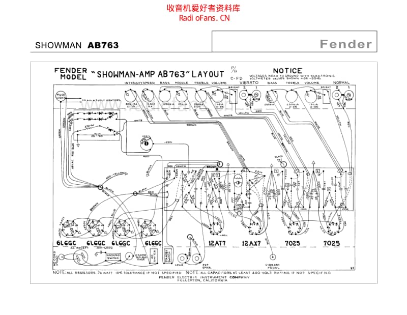 Fender_showman_ab763 电路图 维修原理图.pdf_第1页