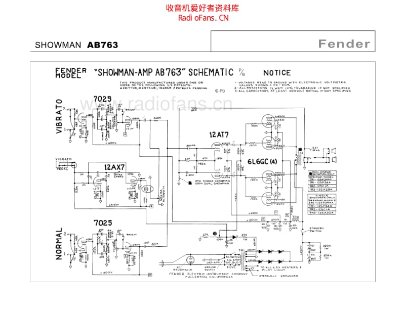 Fender_showman_ab763 电路图 维修原理图.pdf_第2页