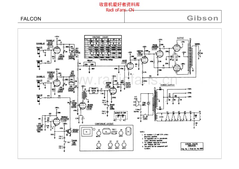 Gibson_falcon 电路图 维修原理图.pdf_第1页